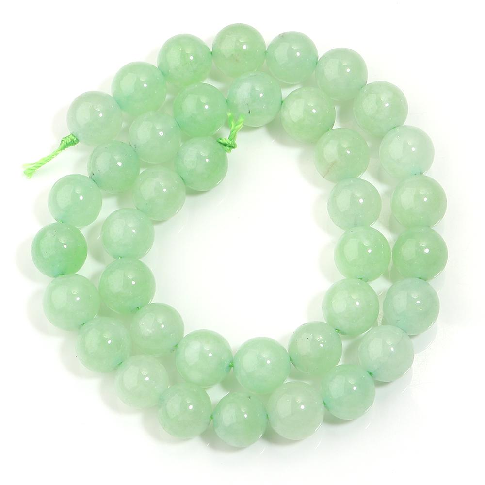 1 Strand 6 8 10mm Natural Stone Beads Green Jade Round Loose Gemstone Beads For Jewelry Making DIY Bracelet Necklace Accessories