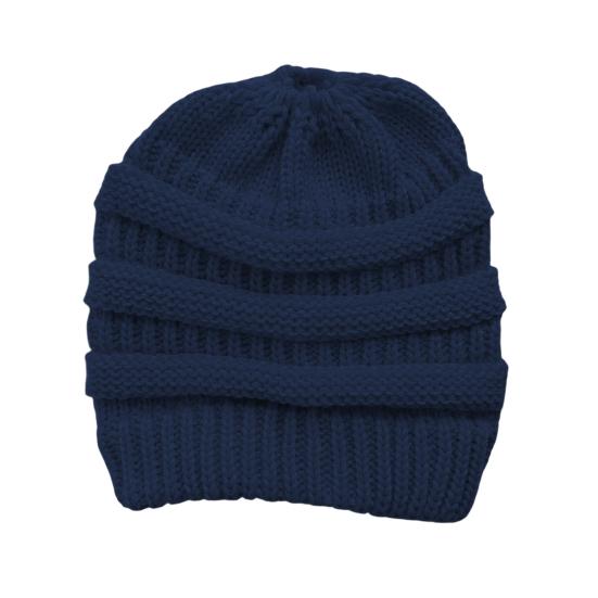 Women's Ponytail Hat Winter Warm Knitted Hat with Ponytail Tail Hole Soft Stretch Cable