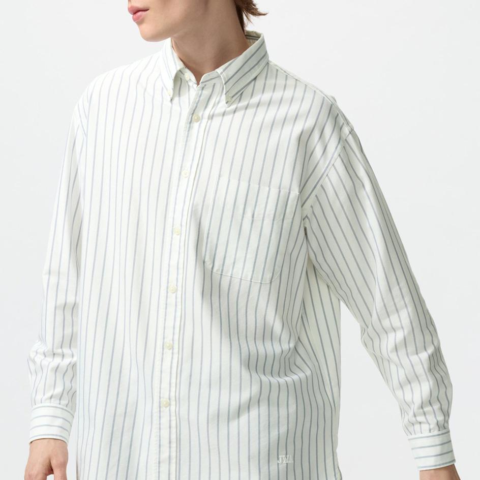 Uniqlo Loose Comfortable Striped Minimalist Long Sleeve Shirt Unisex Shirts 484905-01