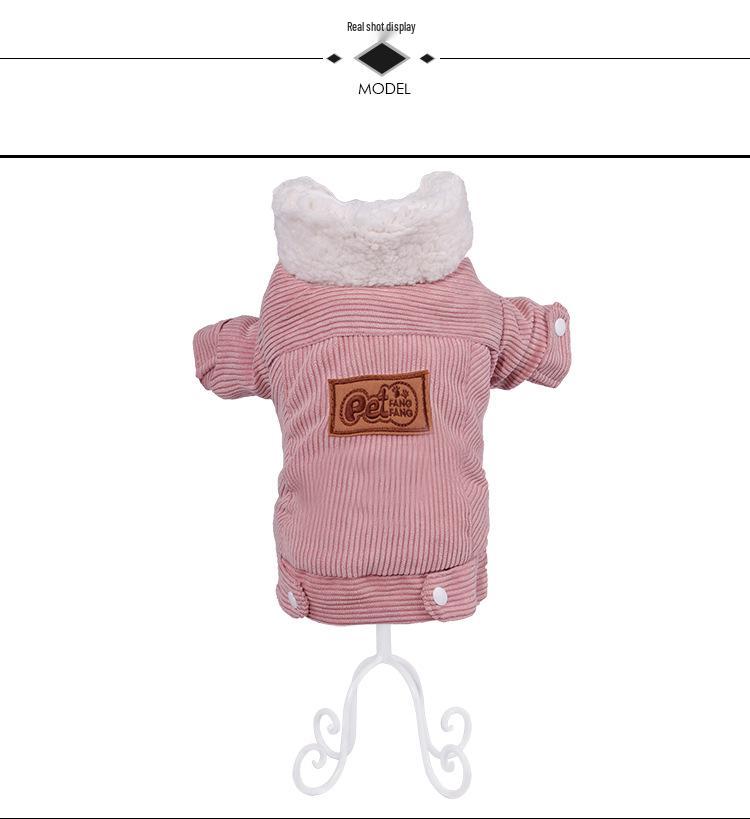 Thickened Autumn/Winter Puppy Corduroy Cotton Jacket - Teddy Pet Clothes