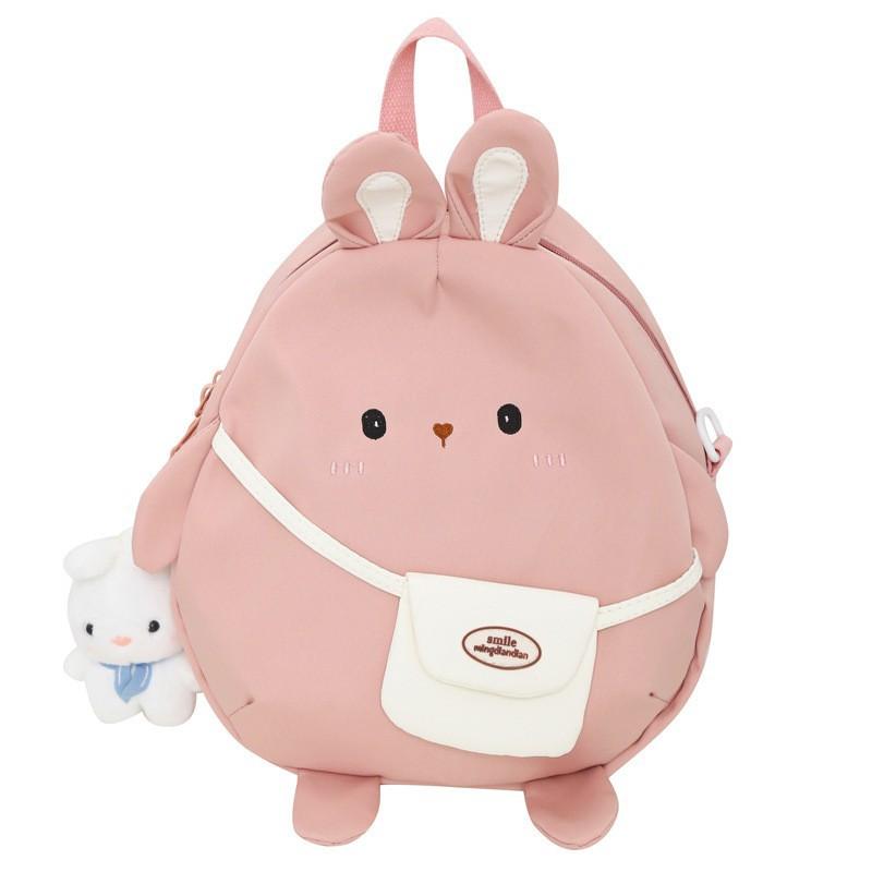 Children's Cartoon Backpack Women 2024 New Style Rabbit Primary School Students Cute Canvas Schoolbag