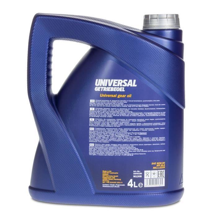 4 litres d'huile de transmission universelle mannol sae 80w-90