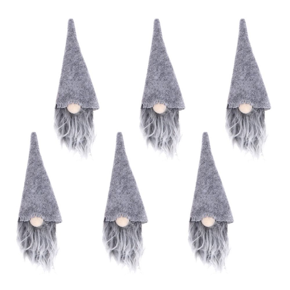 6pcs Reusable Faceless Doll Wine Bottle Cover Non-woven Merry Christmas Decoration  Home Xmas Decor