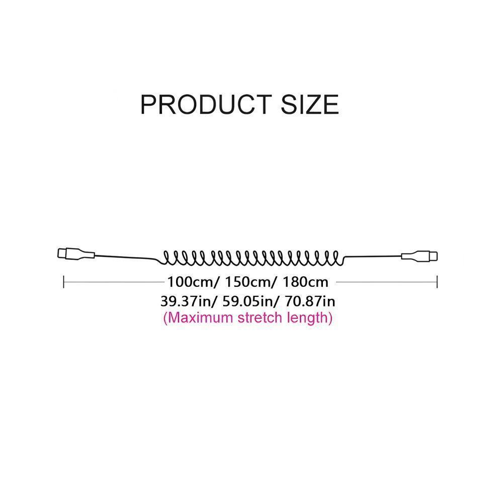 240W 4-in-1 Fast Charging Spring Data Cable Retractable Multi USB Type-C To Lightning Type-C for Phone Tablet