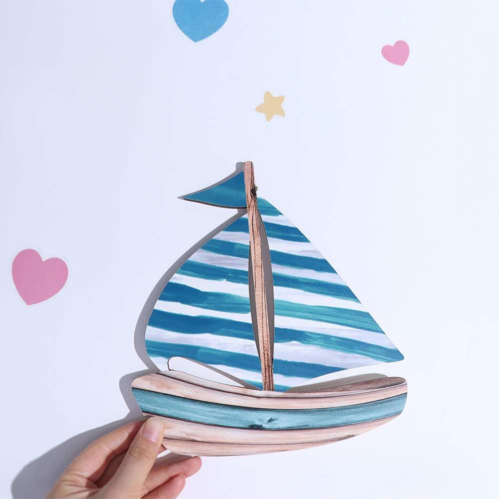 Retro Wooden Sailboat Wall Ornaments Hawaiian Style Ocean Sailboat Decor  Tropical Cafe Bar