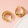 Golden Small Chunky Hoop Earrings for Women Lightweight Statement Party Jewelry Gift