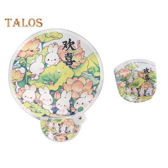 

Складной веер с отражателем в виде мультяшного узора, портативный легкий складной веер с рисунком рыбы, оранжевой панды, ручной веер C