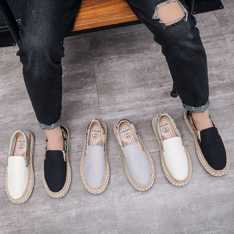 Men's Autumn Canvas Slip-Ons: Soft Sole Linen Casual Shoes