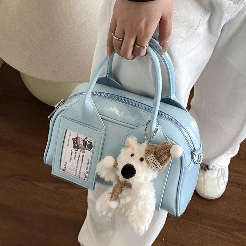 2025 new Japanese casual simple and sweet portable Boston bag versatile commuter high-quality messenger bag women