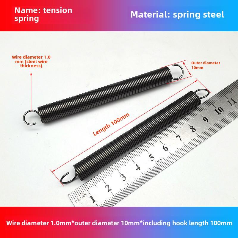 1.0mm Yellow Spring Steel Tension Spring with Hook Clamp for Mop Brake Binding Machine