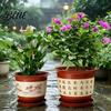 Weather Resistant Planter for Fruit Trees Plastic Flower Pot Large Plants with Drainage Holes & Saucer Tray Flowerpot Outdoor Breathable Nursery