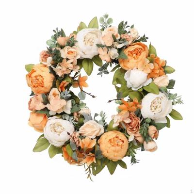 Peony and Rose Wreath Pastoral Design Artificial Flower Realistic Flowers House Decoration