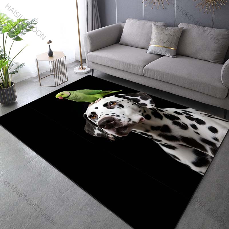 Dalmatian Parrot Pattern Carpet for Living Room Bedroom Bathroom Mat Creative Doormat Home Decor Area Rugged Luxury Gifts