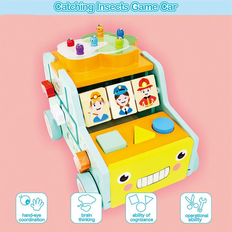 Wooden Car Fishing Learning Toy For Early Education Cognitive Skills Development
