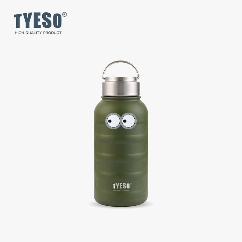 Tyeso 750ml Thermoses Stainless Steel Thermos Mug Thermal Tumbler Drinks Cup Water Bottle Portable Sport Vacuum Flasks Cup with Eye Sticker