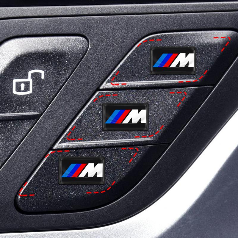 2/5/10 stk Karbonfiber M LOGO Emblem Ratt Bil 3D Klistremerker For BMW M X5 X6 E90 E92 E93 F20 F21 F30 F31 F32 E60 E46 POWER