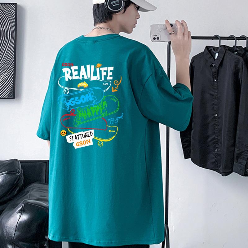 Hip Hop Style Mens Oversized Drop Shoulder T-Shirt 100% Cotton Streetwear Tee