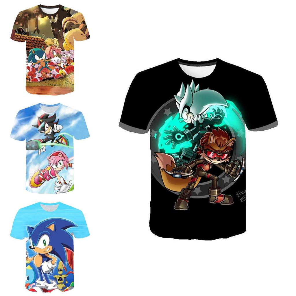 Vibrant Sonic The Hedgehog Printed T-shirt For Kids With Short Sleeves And Comfort Fit