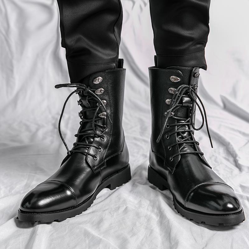 Casual Men's Long Boots Trendy New Designer Styles  Leisure Business Party Office Outdoor Motorcycle Black Brown Plus Size Shoes