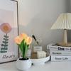 1pc Tulips Flower Night Light For Room Decor LED Charging Flower Potted Night Light Cute Small Tulips Bedside Lamp