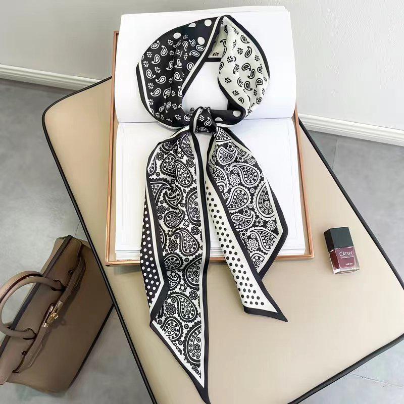 Classic Silk Feel Diagonal Scarf: Versatile Imitation Silk Neckerchief for Spring & Autumn