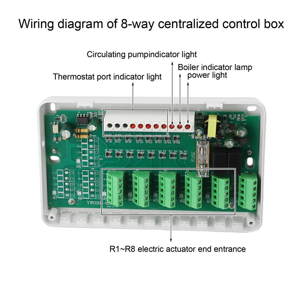 1pc 5/8 Zone Central Heating Controller Floor Hot Water System Pump Valve Actuator Heating System Intelligent Hub Controller