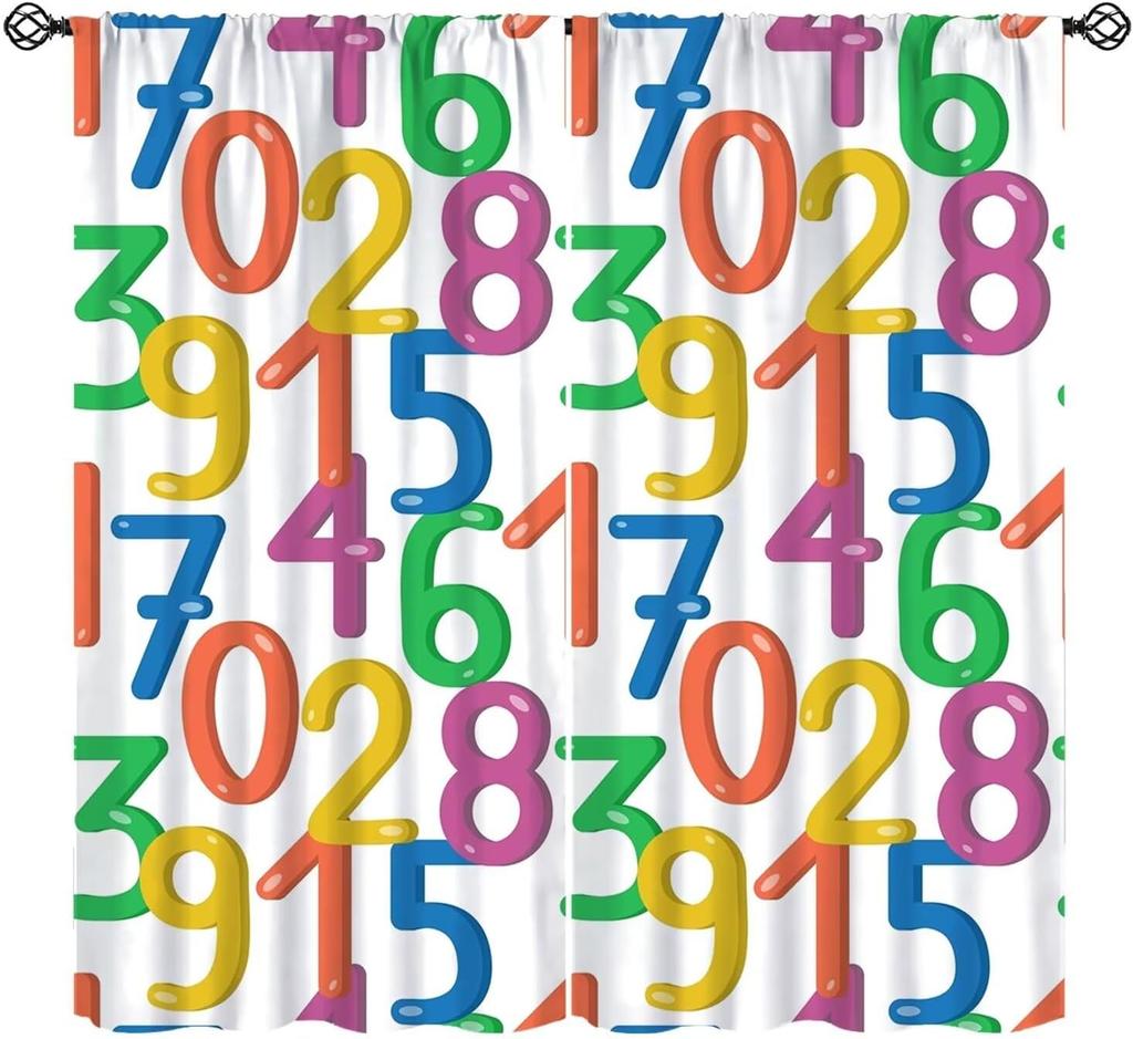 Abc Classroom Curtains Kids Curtains Colorful Cartoon Dinosaur Alphabet Learning Boys Girls Window Treatments Toddler Bedroom