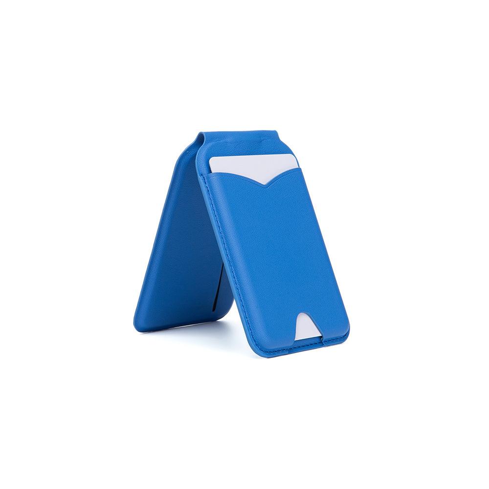 Strong magnetic shaft card bag Mobile phone holder with makeup mirror card bag Suitable for Apple iPhone mirror PU card holder