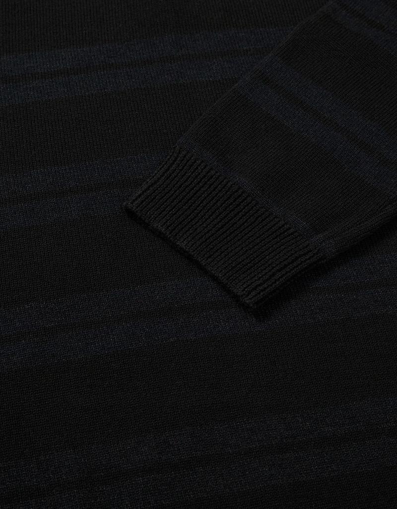 MMLG [Mmlg] Stripe Collar Knit (Black)