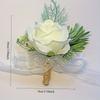 A Pair of Wedding Bridesmaids Simulated White Rose Corsage Wrist Flower Set