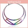 Choker Geometric Metal Necklace With Electroplated Surface Fashion Accessories