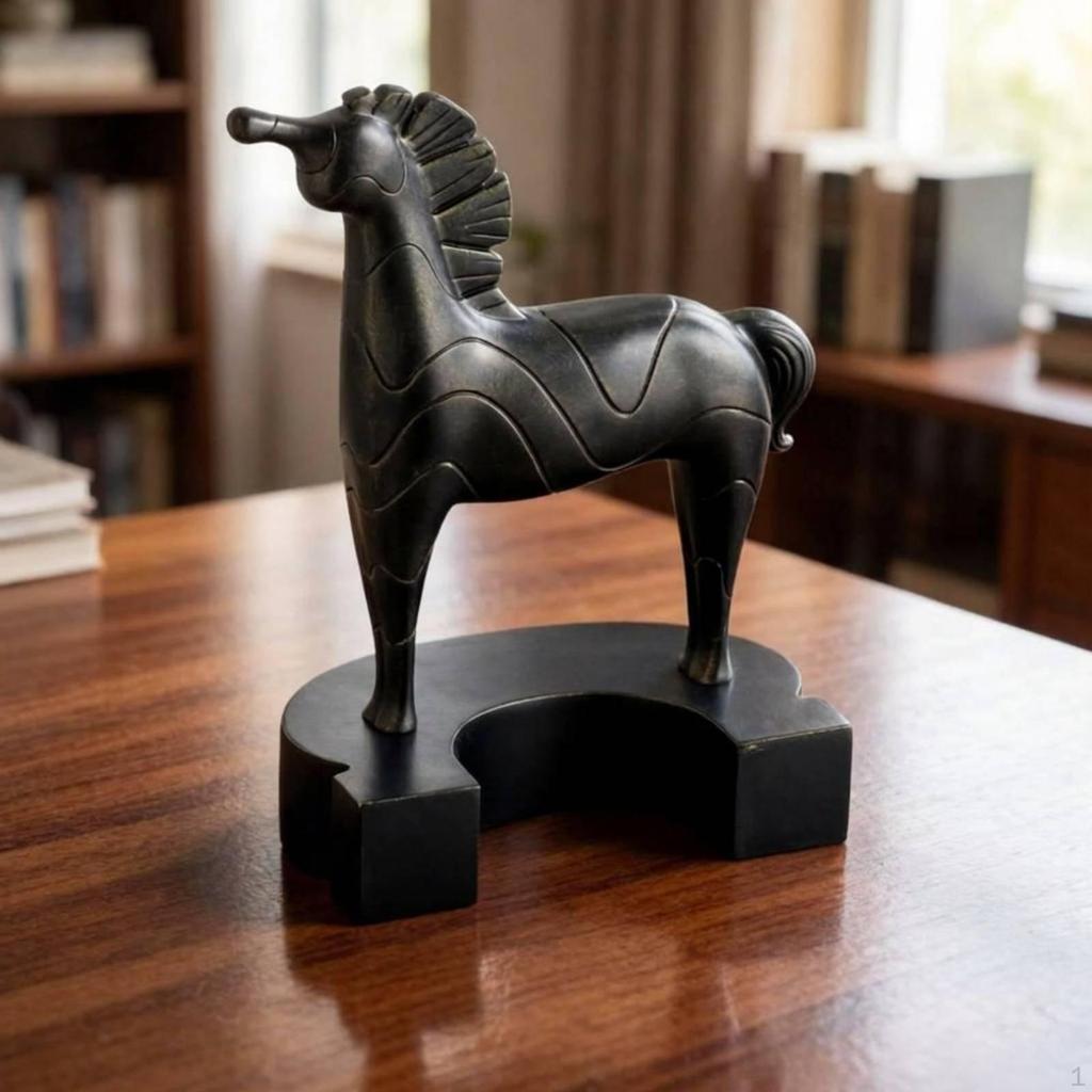 Resin Horse Figurine Light Luxury Modern Statue Textured Finish Animal Sculpture for Living