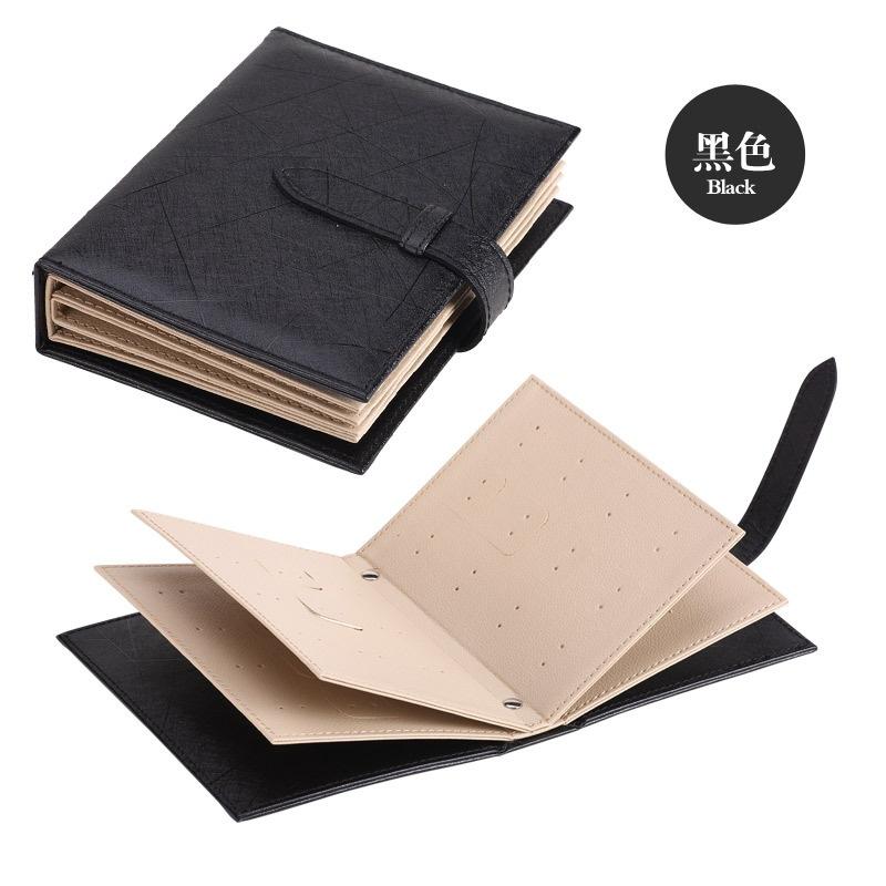 Stud Earrings Collection Book PU Leather Earring Storage Box Jewelry Display Holder Jewellery Organizer