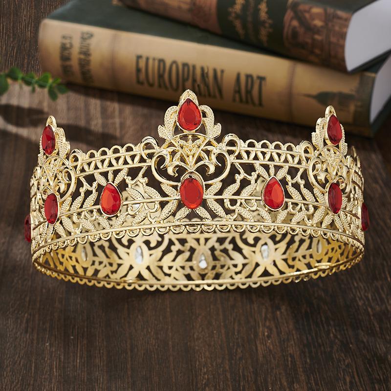Gold Color King Crowns for Men, Royal Crown with Black Rhinestone, Birthday Crown for Men, Wedding Cosplay Prom Party Decoratios