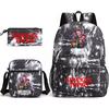 Large Capacity Schoolbag with Shoulder Strap; Student Three-piece Pencil Case Set