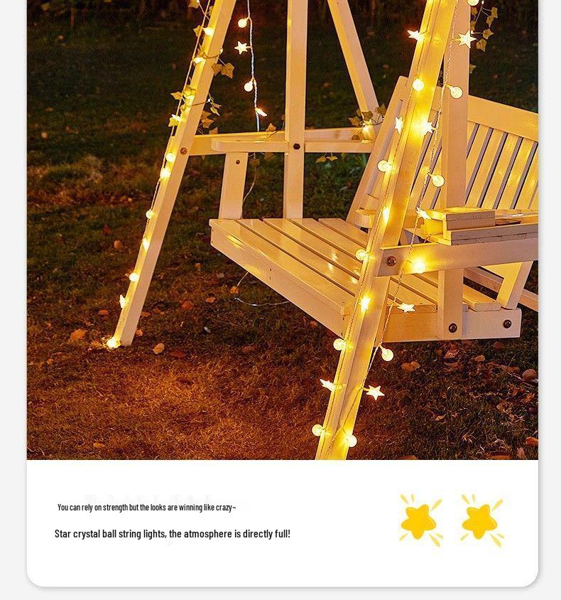 Solar LED Outdoor Camping Lantern String – Waterproof Fairy Lights for Tent, Balcony, and Tree Decoration