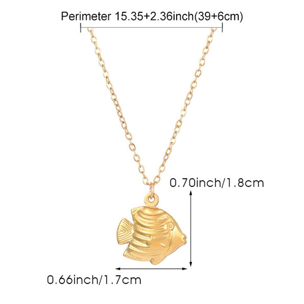 Mode Personnalisée Exquise Simplicité Acier Inoxydable Pendentif Poisson Collier Chaîne Clavicule