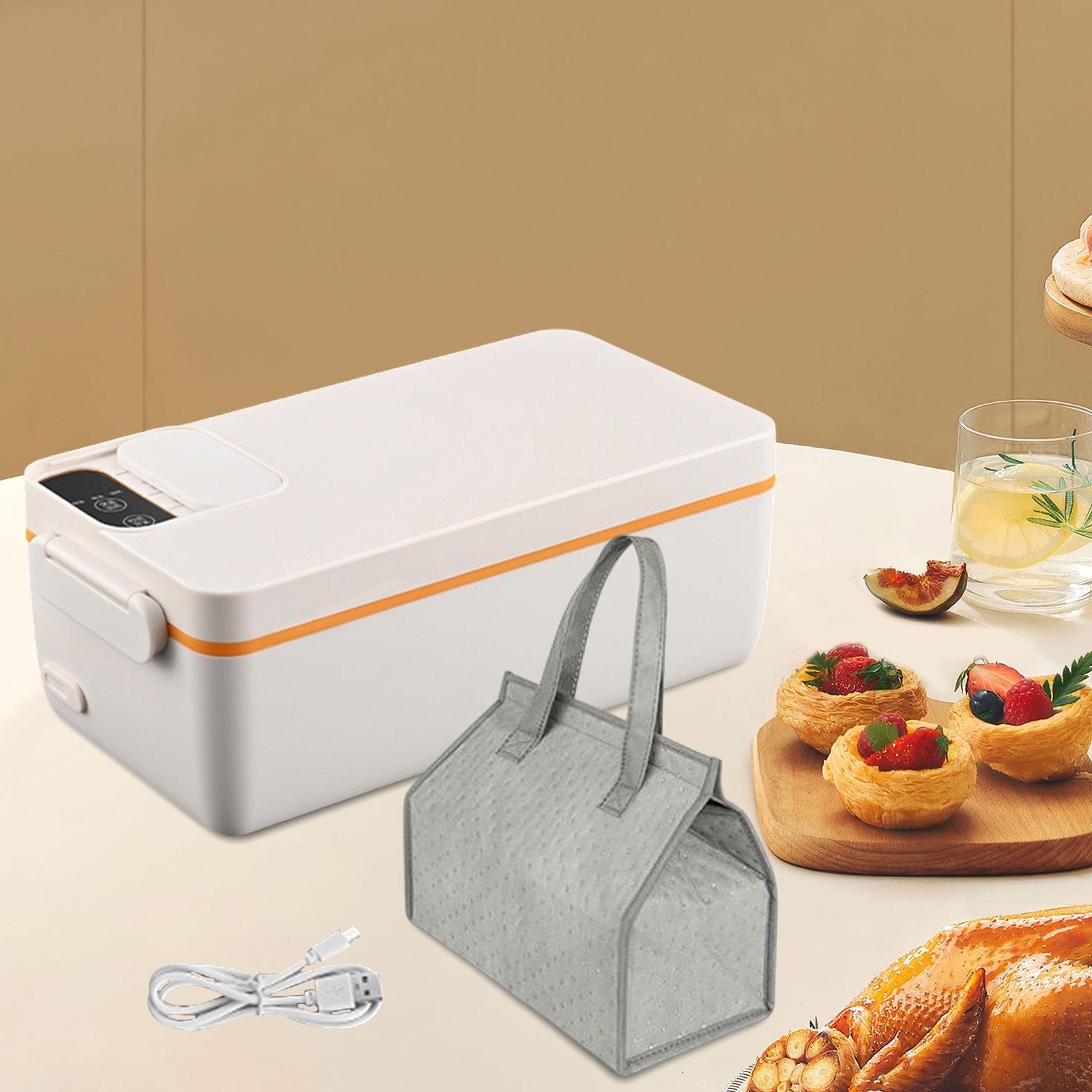 

Electric Lunch Box Portable Food Warmer with Carry Bag Lunch Box 1L Food Heater Heated Lunchbox for Office Work Travel Car Home білий