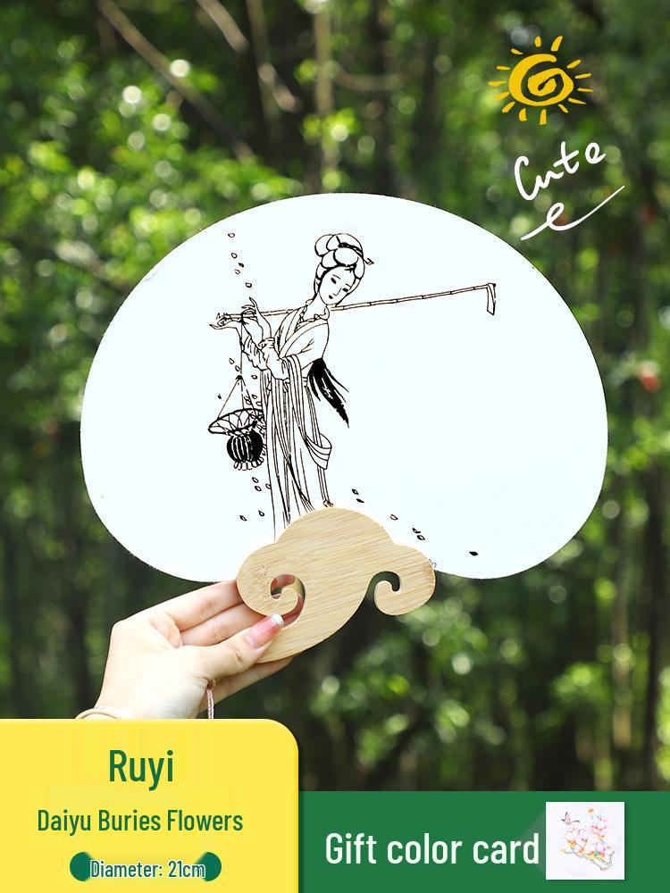 Thickened Xuan Paper Round Fan - Blank Lacquer Fan Kit for Chinese Painting & Calligraphy, Ancient Style, Double-Sided, Ideal for Children