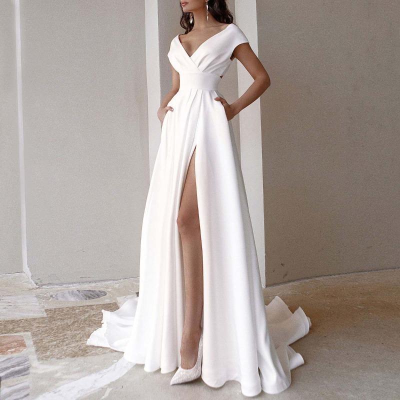 Autumn and winter women s clothing, new collar solid color dress, floor-mopping dress. S