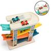 Mokkansha Hangbahn Holzauto Kreiselnder Regenbogen Looping Mini Baby Set mit 4 Holz Kindergarten Eintritt Fingerspitzen Trainingsspielzeug, Schieber, Hang, Hang,