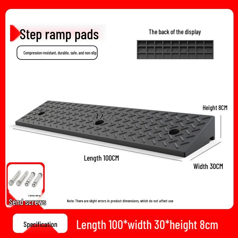 

Heavy-Duty All-Black Rubber Ramp Mat