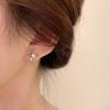 Metal Crossed Star Crystal Zircon Earrings for Women Girls Novel Geometric Four-Pointed Star Stud Earrings Party Jewelry
