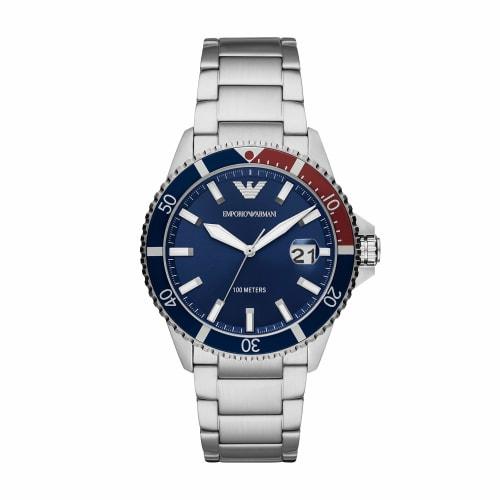 

Emporio Armani DIVER AR11339 Men s Silver Watch, Officially Imported