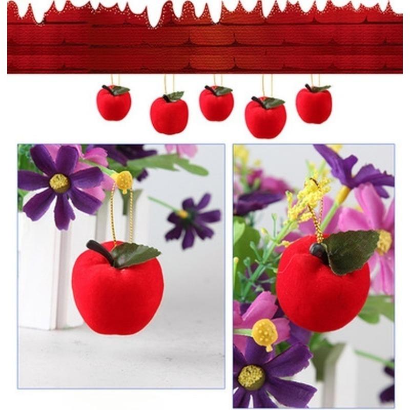 12pcs/bag Christmas Decoration Gifts Red Apple Pendant Christmas Tree Decorations Christmas Supplies
