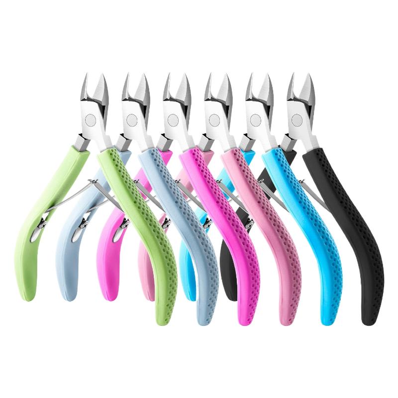 Nail Cuticle Scissors Manicure Remover Dead Skin Nippers Stainless Steel Cuticle Cutters Fingernail Clipper Silicone Handle
