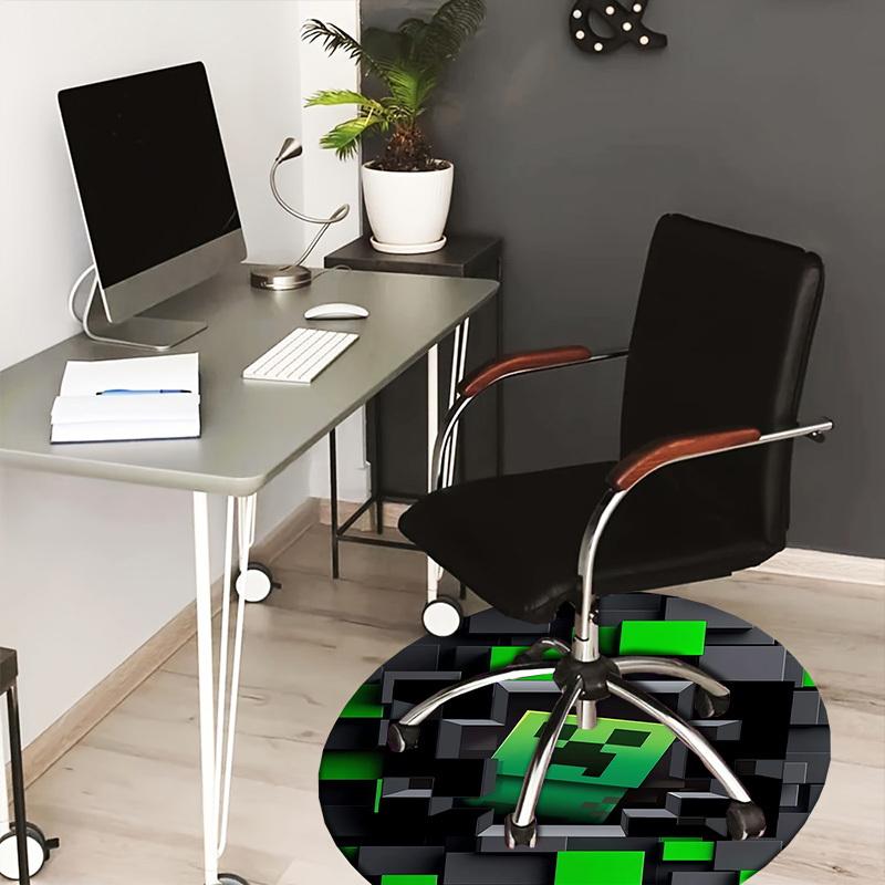

1pc Minecraft Creeper Head Round carpet, Perfect for Decorating Chairs, Living Rooms, Or Bedrooms, for Living Room.120 80cm by 80cm