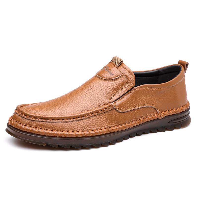 Herren Weiches Leder Rutschfeste Fahr-Mokassins - Übergröße Lässige Rindlederschuhe