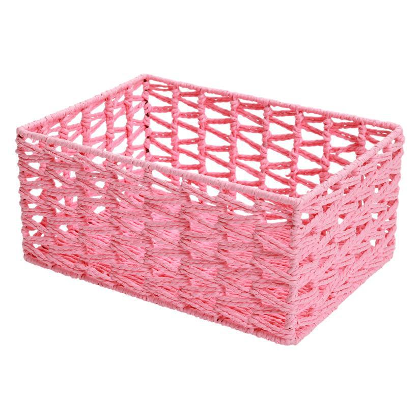 Paper Rope Woven Storage Rack: Desktop Basket for Books, Miscellaneous Items, Bread, and Kitchen Storage.