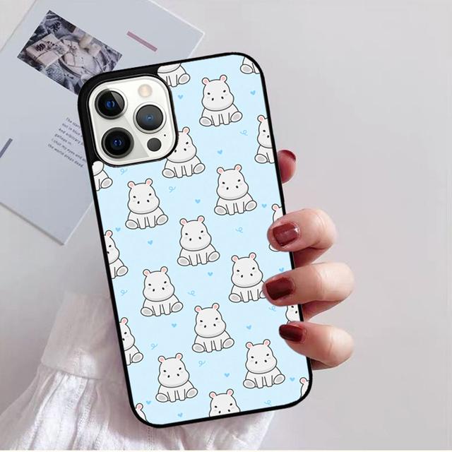 Cartoon Hippos Pattern Phone Case Back Cover for IPhone 18 17 Air 16 15 14 13 11 12 Pro Max Plus Shell Coque